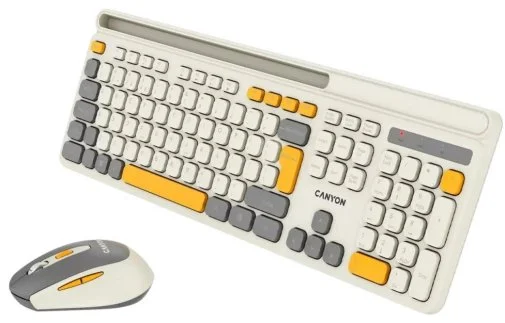 Фото: Комплект клавіатура+миша Canyon HSET-W5 Wireless Beige (CNS-HSETW5BG) № 11 | KTC