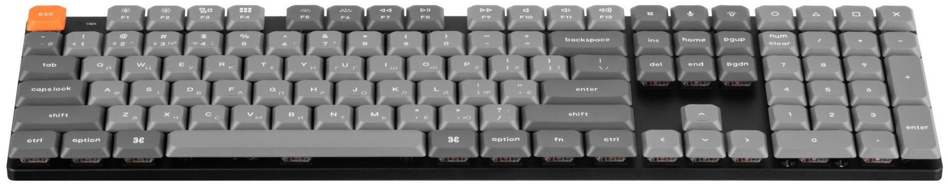 Клавіатура Keychron K5 Max 104Key Gateron MX 2.0 Brown QMK White Led ENG/UKR WL/BT/USB Black (K5M-A3-UA)