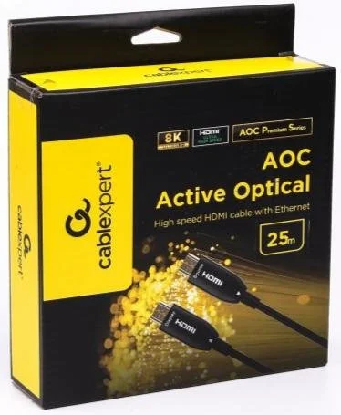 Фото: Кабель Cablexpert AOC v2.1 HDMI / HDMI 25m Black (CCBP-HDMI8K-AOC-25M-EU) № 4 | KTC