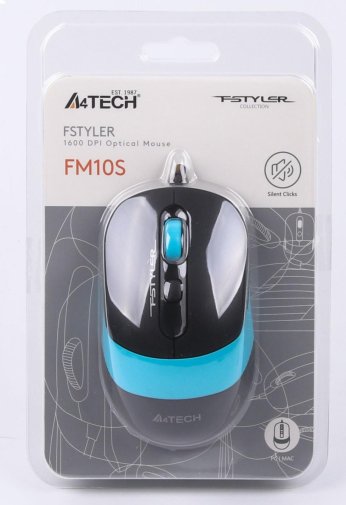 Миша A4tech FM10S Silent Black/Blue (FM10S Blue)
