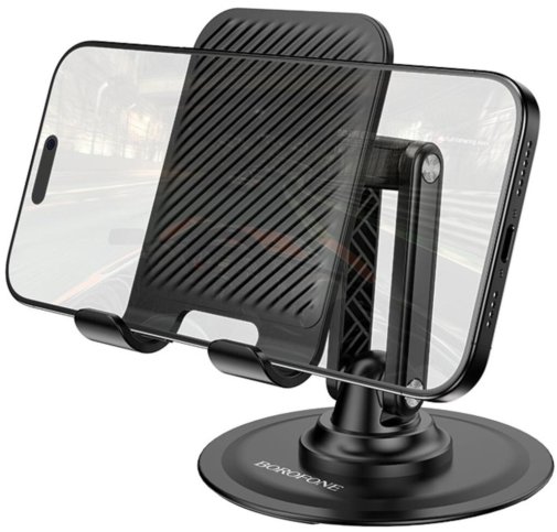 Універсальний тримач BOROFONE BH128 Admirado Dual-Axis Rotating Desktop Stand Black (6941991120589)