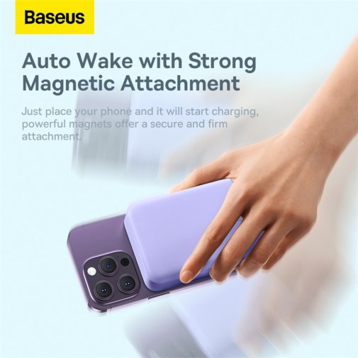 Батарея універсальна Baseus Magnetic Mini Wireless Fast Charge 20000mAh 20W Purple (PPCX150005)