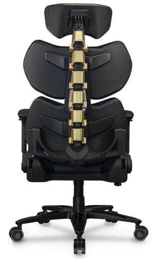 Крісло ігрове Cougar Terminator Elite Gold, PU шкіра, Al основа, Black