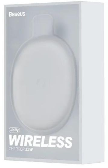 Бездротовий зарядний пристрій Baseus Jelly 15W White (WXGD-02)
