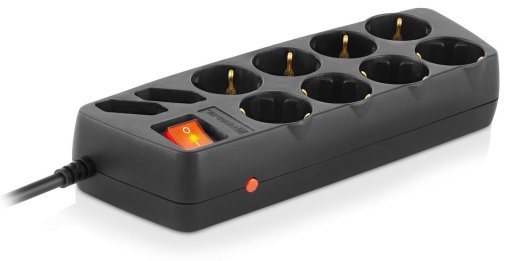 Мережевий фільтр Real-EL RS-10 Protect 10/3m Black (EL122300039)