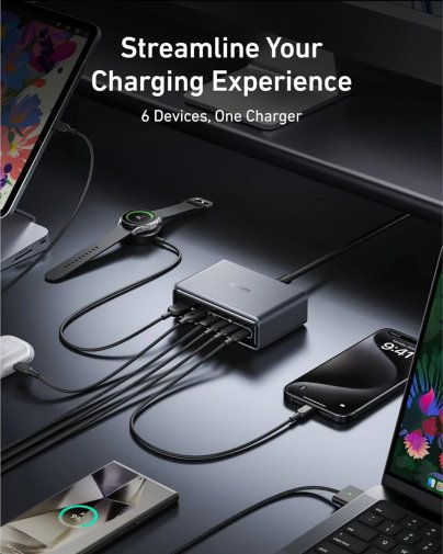Зарядний пристрій Anker GaNPrime Charger 200W Black (A2683341)
