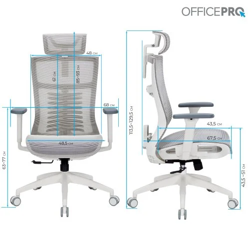 Фото: Крісло OfficePro Balance OC620 White/Ligth Gray (OC620-W-LG-LG) № 30 | KTC