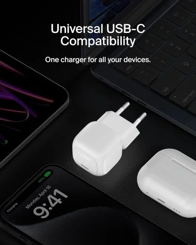 Фото: Зарядний пристрій Belkin BoostCharge Compact PD 20W White (WCA009KQWH) № 16 | KTC