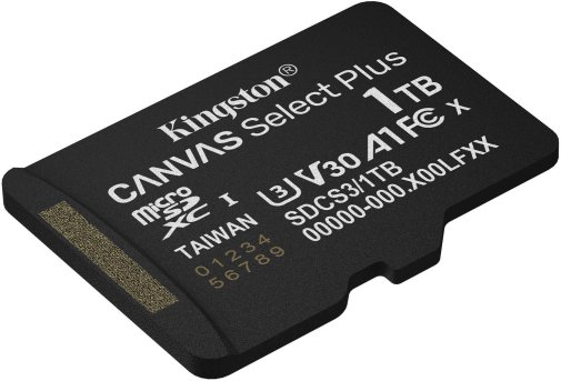 FLASH пам'ять Kingston Canvas Select Plus Gen3 UHS-I U1 V30 A1 Micro SDXC 1TB with adapter (SDCS3/1TB)