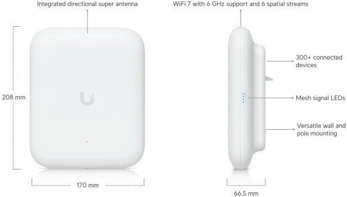 Фото: Точка доступy Wi-Fi Ubiquiti U7 Pro Outdoor (U7-PRO-OUTDOOR) № 8 | KTC