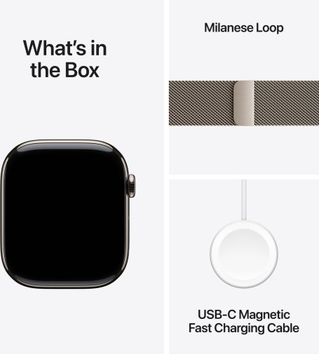 Смарт годинник Apple Watch 11 GPS LTE 46mm - Natural Titanium Case with Natural Milanese Loop - M/L (MFD04)