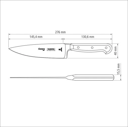 Фото: Ніж кухонний універсальний Tramontina CENTURY 15.2cm Black (24011/106) № 10 | KTC