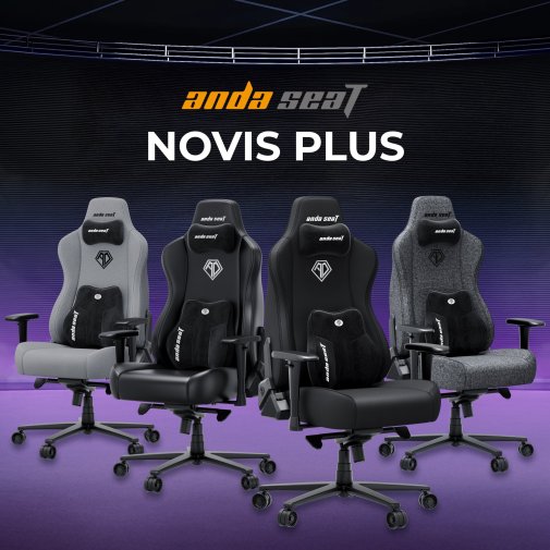Крісло ігрове Anda Seat Novis Plus Fabric Size XL, Dark Grey