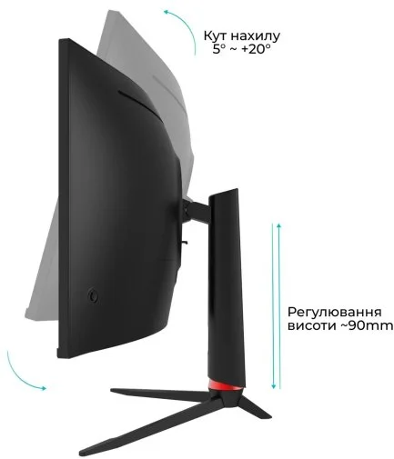 Фото: Монітор QUBE C34UQ180H Black - 34" VA / 3440x1440 / 180 Гц / AMD FreeSync, Nvidia G-Sync / HAS № 17 | KTC