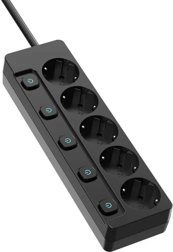 Фото: Мережевий фільтр ColorWay CW-PSEA55SBK 5/5m Black № 8 | KTC
