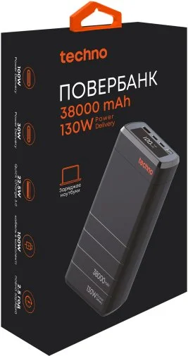 Фото: Батарея універсальна Techno PDC130 38000mAh Black (6959144011523) № 8 | KTC