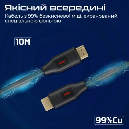 Фото: Кабель Promate ProLink4K60-10M HDMI / HDMI v.2.0 10m Black (6959144063881) № 14 | KTC