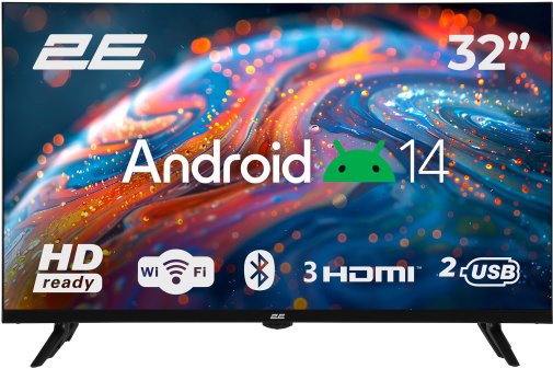 Телевізор LED 2E 32A07B (Android TV, Wi-Fi, 1366x768)