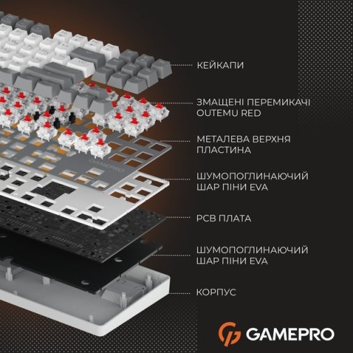 Клавіатура, GamePro Genesis Metallic MK110G Red Switches USB ( Gaming )
