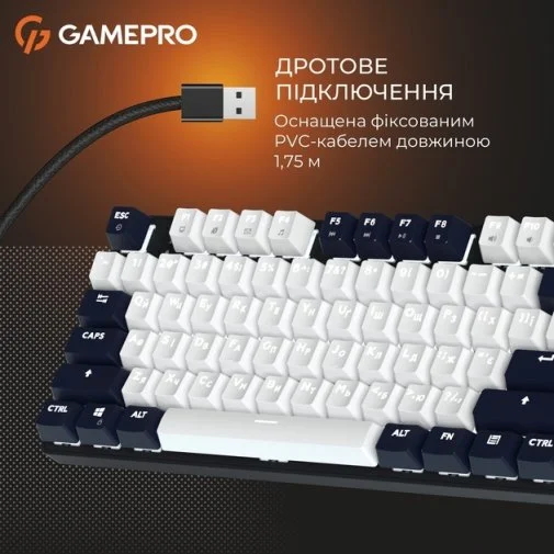 Фото: Клавіатура GamePro Genesis Metallic MK110B Red Switches Black № 28 | KTC