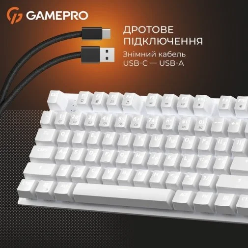 Фото: Клавіатура GamePro Genesis Joker MK124W Red Switches USB White № 28 | KTC