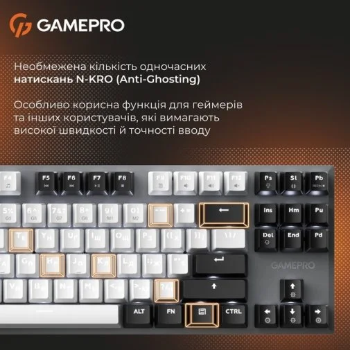 Фото: Клавіатура GamePro Genesis Joker MK124G Red Switches USB Gray № 34 | KTC