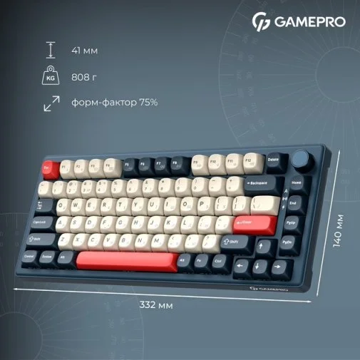 Фото: Клавіатура GamePro Asgard Yord MK266BL WL/BT/USB Blue № 40 | KTC
