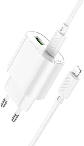Фото: Зарядний пристрій Hoco C109A QC PD 20W White with Type-C/Lightning (6942007656726) № 13 | KTC