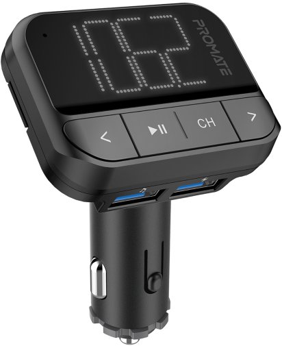 FM-трансмітер + АЗП Promate ezfm-2 Black (6959144050324)