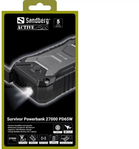 Батарея універсальна Sandberg Survivor 27000mAh 65W Wireless charging (420-99)