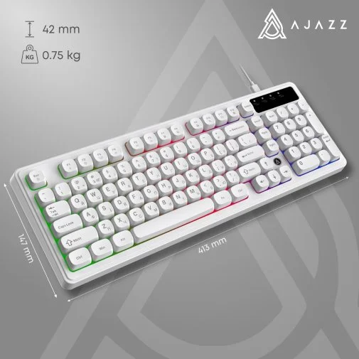 Фото: Клавіатура Ajazz AF98 USB White (AF98-W) № 26 | KTC