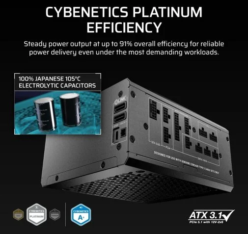 Фото: Блок живлення Corsair 1000W HX1000i Shift (CP-9020265-EU) № 16 | KTC