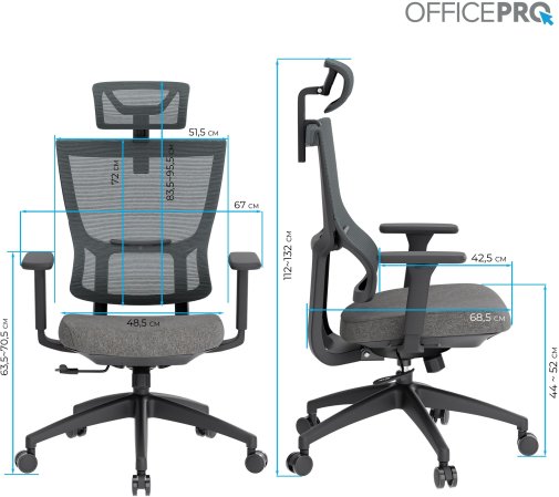 Крісло OfficePro Elegant OC600 Black/Dark Gray (OC600-B-DG-DG)