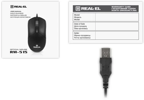 Фото: Миша Real-EL RM-515 USB Black (EL123200059) № 22 | KTC