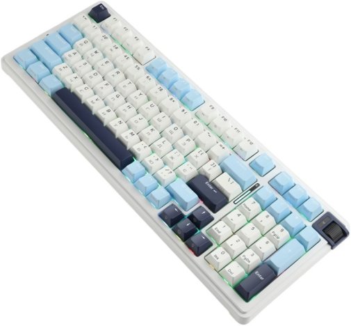 Клавіатура KZZI K98 Rainbow Switch ENG/UKR WL/BT/USB Polar White (6935280824999)