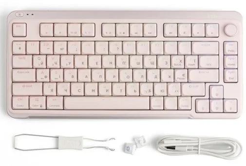 Фото: Клавіатура KZZI I75 Red Switch WL/BT/USB Pink (6977534870567) № 12 | KTC