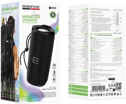 Фото: Портативна колонка BOROFONE BR100 Joy Sports Black (6941991125614) № 8 | KTC