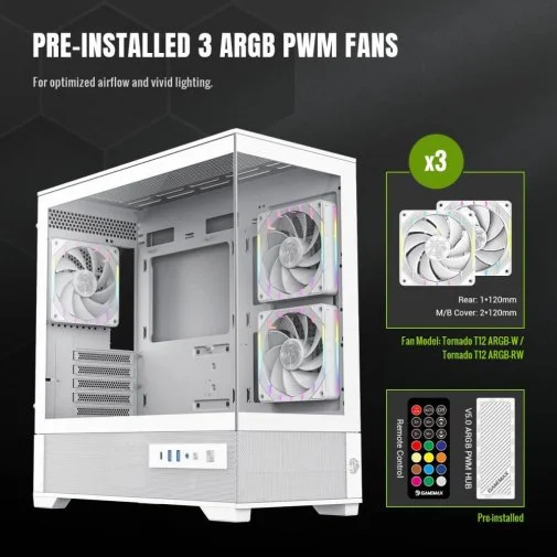 Фото: Корпус Gamemax VISTA 2 MW White with window № 30 | KTC