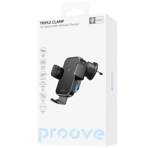 Фото: Кріплення для мобільного телефону Proove Triple Clamp 15W Black (WHTC15010001) № 8 | KTC