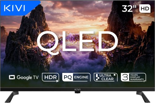 Телевізор QLED Kivi 32H820KB (Google TV, Wi-Fi, 1366x768)