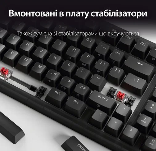 Фото: Клавіатура HyperX Origins 2 65 HX Red ENG/UKR USB Black (B4QS3AA) № 32 | KTC