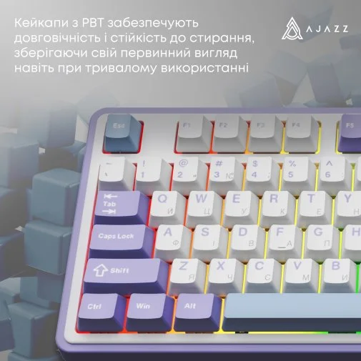 Фото: Клавіатура Ajazz AK980 V2 Maillard Switch WL/BT/USB White (AK980-V2-M-PWB) № 28 | KTC