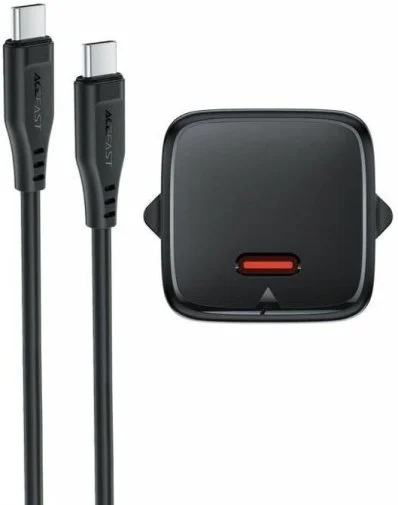 Фото: Зарядний пристрій Acefast A117 PD GAN 20W Black with Type-C/Type-C (6974316286509) № 11 | KTC
