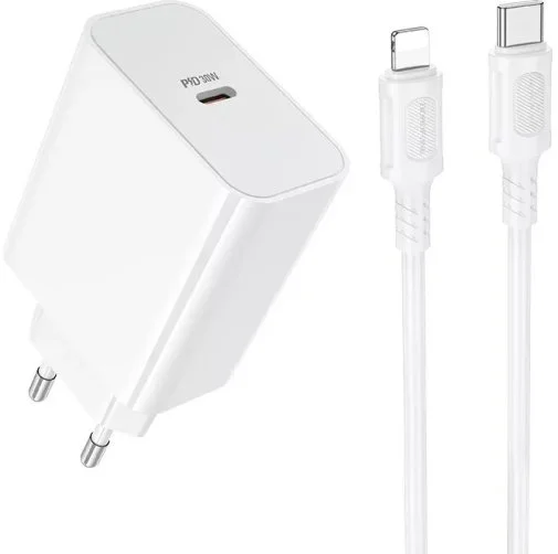 Фото: Зарядний пристрій BOROFONE BA107A Stellar 30W White with Type-C/Lighthing (6941991125355) № 8 | KTC