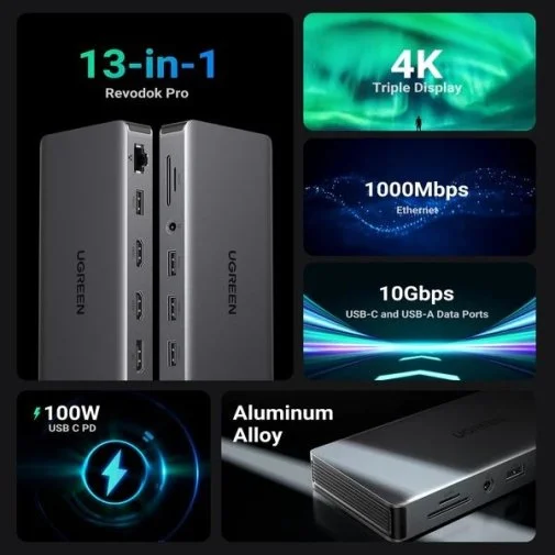 Фото: USB-хаб UGREEN CM681 13in1 Grey (15978) № 10 | KTC