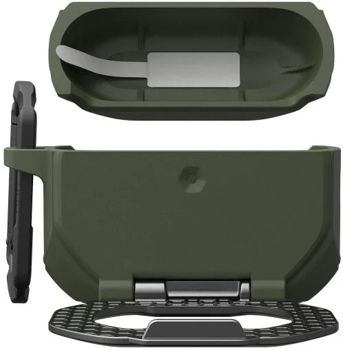 Фото: Чохол UAG for Airpods Pro 3nd Gen 2025 - Monarch with Built-in Phone Stand Olive Drab/Silver (104131117233) № 38 | KTC