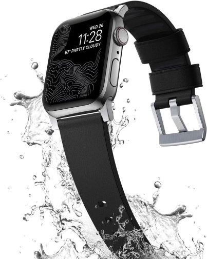 Ремінець Nomad for Apple Watch 46mm/49mm - Active Pro Silver Hardware Black (NM1A41SNW0)