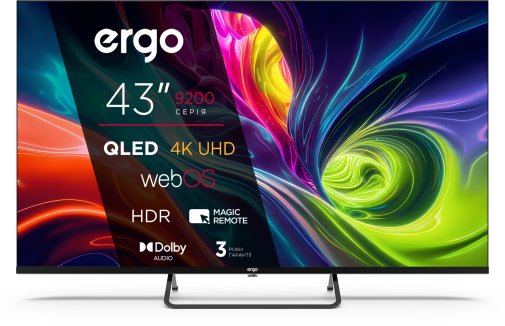 Телевізор QLED Ergo 43WUQ9200 (Smart TV, Wi-Fi, 3840x2160)
