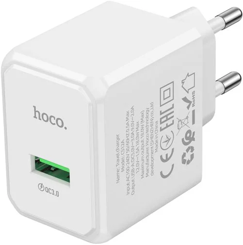 Фото: Зарядний пристрій Hoco CS12A Ocean QC3.0 18W White (6942007603690) № 5 | KTC