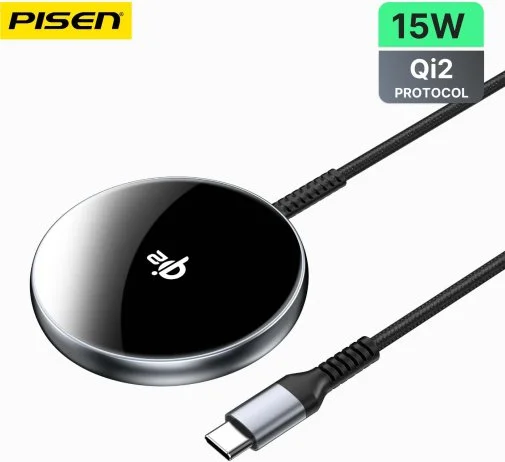 Фото: Бездротовий зарядний пристрій Pisen TP-C56 Qi2 Magnetic Desktop Charging Base 15W Black № 10 | KTC